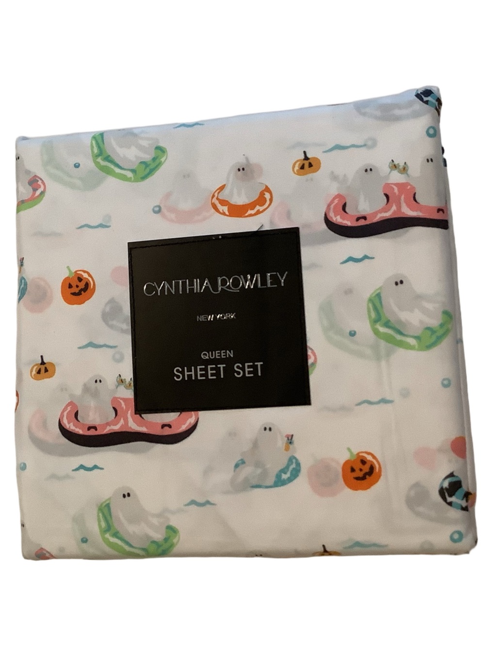 Cynthia Rowley Ghost Pool Party Queen Sheet Set New